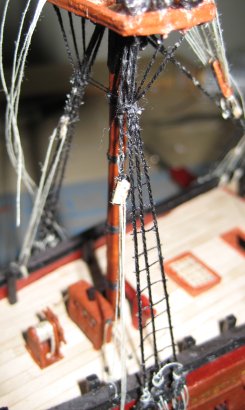 Mizzen mast lower ratlines